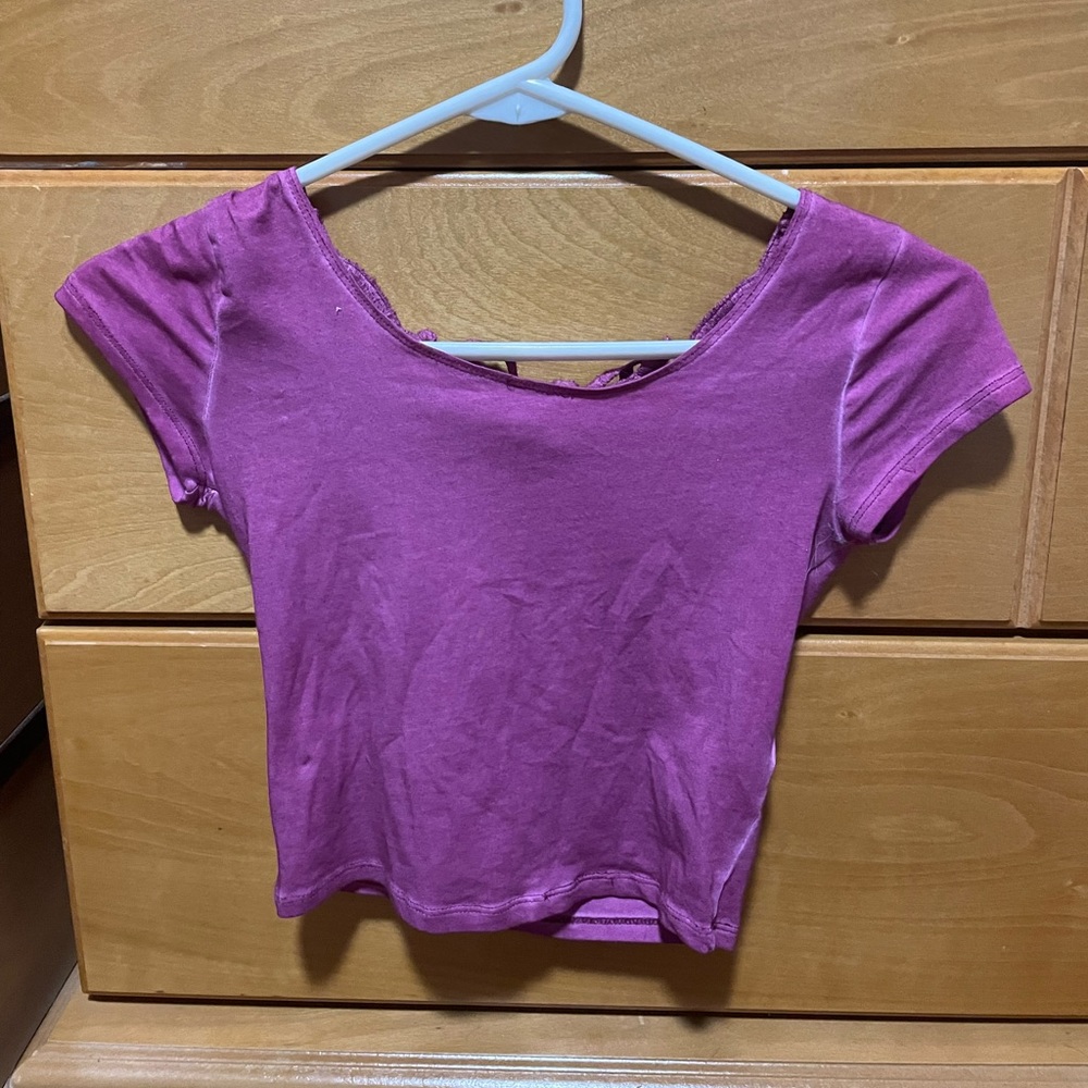 purple/pink cropped t-shirt size xs